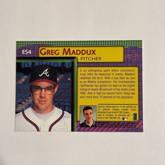 1998 Topps Etch-A-Sketch Greg Maddux ES4 mint condition rare - Picture 2 of 3